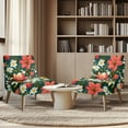 thumbnail image 4 of HELLHERO Bold Floral Tapestry Armless Accent Chair Soft Cover, Elastic Bottom Wear Resistant Armless Accent Chair Cover for Hotel Home, 4 of 8