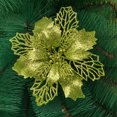 thumbnail image 4 of Christmas Artificial Flower Glitter Golden Powder Hollow Out DIY Realistic Scene Layout Wreath Accessories Xmas Tree Decoration Fake Flower for Festival, 4 of 8