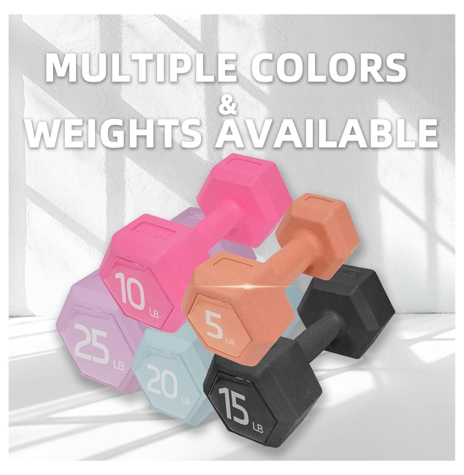 Dumbbell Hand Weight Sets 5/10/15/20/25/36lbs - 5 Colors - Exercise & Fitness Free Weights for Women & Men Home Gym Equipment Workouts Strength Training