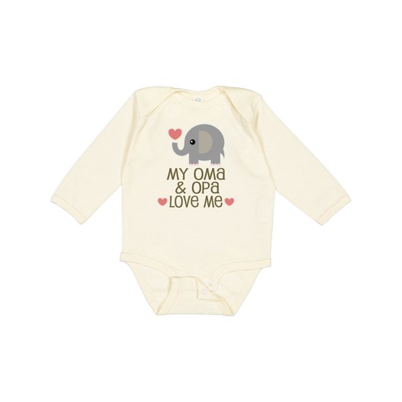 Inktastic Oma and Opa Love Me Boys or Girls Long Sleeve Baby Bodysuit