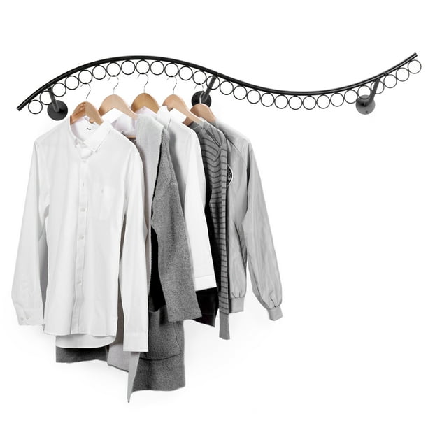 Modern Wall Mounted WaveShaped SingleRod Garment Hanging Bar & Retail Display Rack Walmart