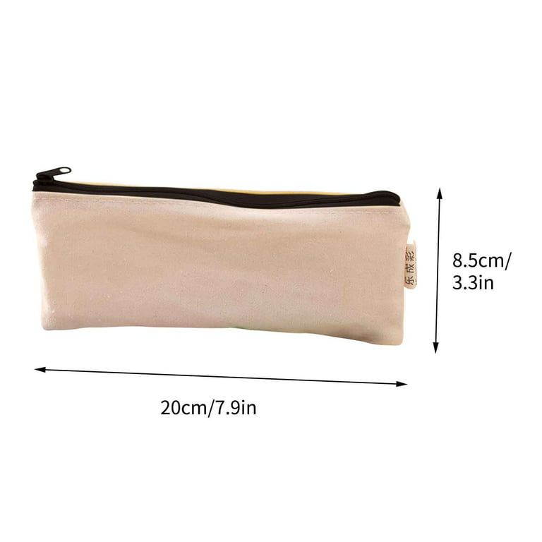 Blank Canvas Zipper Pouch Canvas Bags With Zipper Multipurpose Travel  Toiletry Pouch Bags For School Makeup