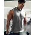 thumbnail image 6 of Coshow Men's 2 Pack Workout Hooded Tank Tops Bodybuilding Muscle Cut Off T Shirt Sleeveless Gym Hoodies, 6 of 8