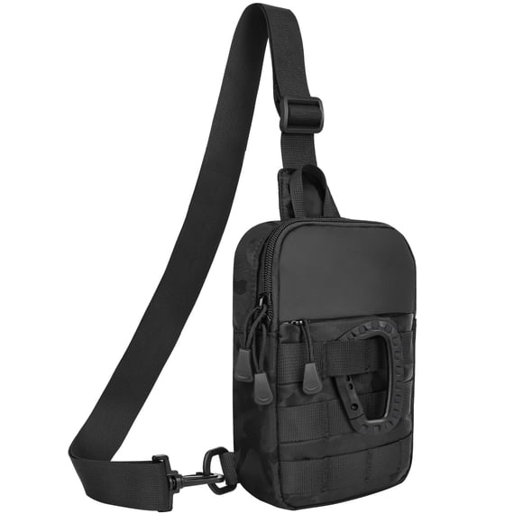 Bandolera DEYACE pequeña impermeable para hombre (camuflaje negro)