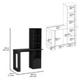 thumbnail image 4 of Depot E-Shop Ripley Writing Desk With Bookcase and Cabinet, Black, 4 of 5