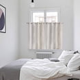 thumbnail image 4 of Beige Kitchen Curtains 72 Inch Length, Farmhouse Simple Abstract Striped Wooden Grain Grommet Top Bedroom Living Room Curtains, Light Filtering Cafe Curtain Drapes 2 Panels Set 104''x72'', 4 of 9
