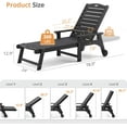 thumbnail image 3 of Dycanpo Lounge Chair Outdoor Set of 2, Resin Chaise Lounge with Wheels & Adjustable Backrest,Black, 3 of 9