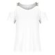 thumbnail image 4 of ICHUANYI Clearance Fashion Woman Causal Round-Neck Solid Blouse Short Sleeve T-Shirt Summer Tops(White, XL) ICHUANYI WER2023080813407, 4 of 5