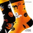 thumbnail image 4 of TELOLY 5Pairs Boot Socks for Women,Unique Print Womens Crew Socks,Color Block Design Long Socks,Combination7, 4 of 7
