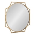 thumbnail image 1 of Kate and Laurel Rateau Modern Scalloped Round Wall Mirror, 28 x 28, Gold, Decorative Wall Decor with Circle Mirror and Scalloped Outer Frame for Trendy Concentric Design, 1 of 7