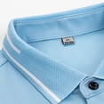 thumbnail image 5 of Josdec Men's Solid Color Short Sleeve Polo Shirt, Breathable Striped Trim Collar Casual Business Summer Top M-XXXXL, 5 of 8