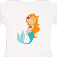 thumbnail image 4 of Inktastic Cute Little Mermaid, Orange Hair, Purple Sea Star Girls Long Sleeve Baby Bodysuit, 4 of 5