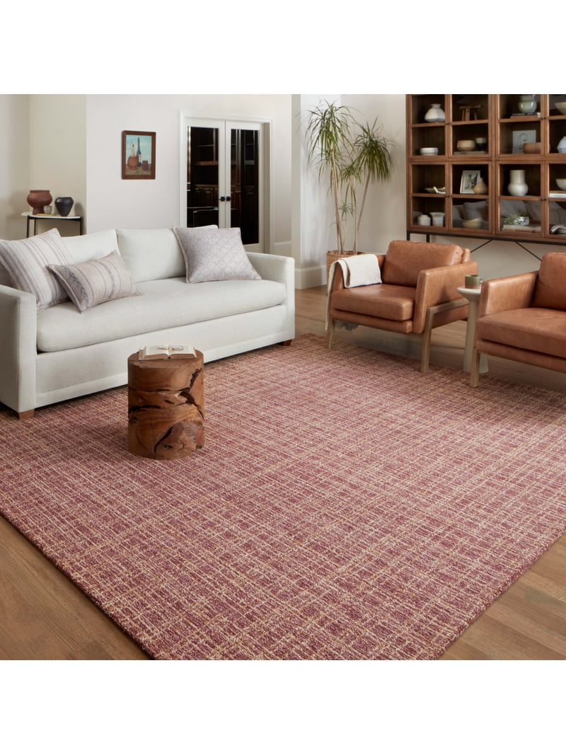 Chris Loves Julia x Loloi Polly Checkered Berry/Natural Area Rug