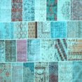 thumbnail image 1 of Ahgly Company Indoor Square Patchwork Light Blue Transitional Area Rugs, 3' Square, 1 of 4
