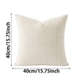 thumbnail image 3 of Set of 4 Corduroy Throw Pillow Covers Soft Striped Square Cushion Cases, Rustic Farmhouse Boho Home Decor for Living Room Couch Bed Sofa, Textured Plush Decorative Pillow Shams 16x16 Inch, 3 of 4