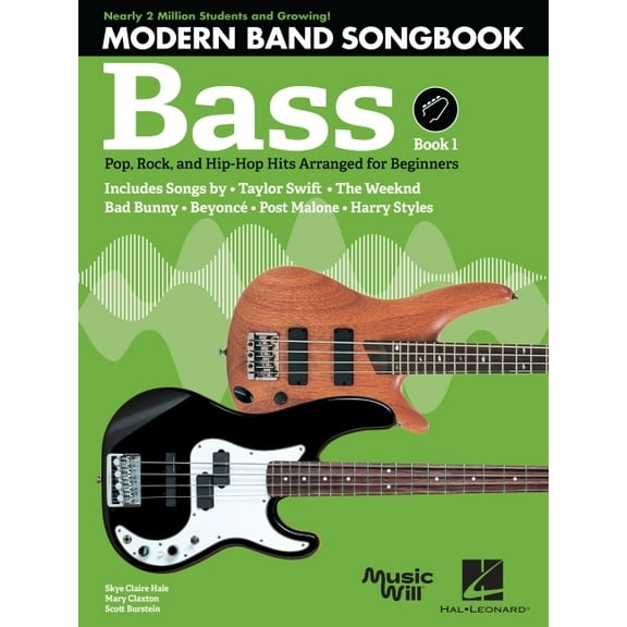 Modern Band Method Bass Songbook 1: Pop, Rock, and Hip-Hop Hits Arranged for Beginners, (Paperback)