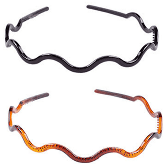 Conjunto de diadema de peine de pelo de dientes de tiburón de plástico negro MFZFUKR CPB-DE-LYY737-6