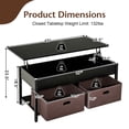 thumbnail image 2 of Gymax Table Basse Relevable avec 3 Compartiments de Rangement, Noir, 2 of 9