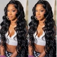 thumbnail image 6 of Body Wave Lace Front Wigs Human Hair Pre Plucked 180 Density 28 Inch 13x4 HD Transparent Frontal Glueless Wigs Human Hair with Baby Hair Natural Hairline Human Hair Wigs for Black Women, 6 of 8