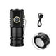 thumbnail image 2 of Linterna LED recargable de 2000 lúmenes, superbrillante | 3 bombillas P35, haz de 300 m | Tapa trasera magnética y clip de bolsillo | Luz portátil USB-C para acampar al aire libre y senderismo, 2 of 7