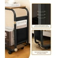 thumbnail image 5 of Enogets Mobile Side Table with Wheels, C-Shaped Metal End Table with Storage Bag, 2-Tier Rolling Cart for Couch and Bed, 5 of 8