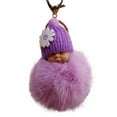 thumbnail image 1 of EGNMCR Keychains Cute PomPom Sleeping Key Chains Keyrings Bags Pendant Key chain, 1 of 2