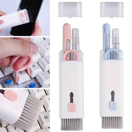 Cheers.US 2Set Keyboard Brush Kit  Multi-Function Bluetooth Headphone Cleaning Pen Tool with Corner Gap Duster Keycap Puller Remover for Bluetooth Earphones Laptop Camera