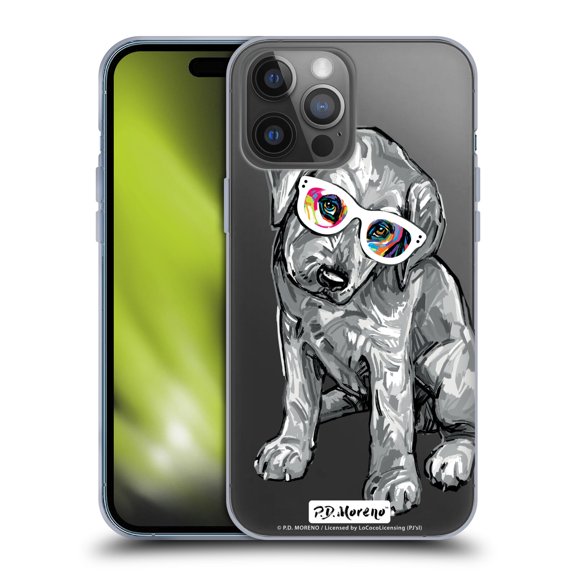 Head Case Designs Officially Licensed P.D. Moreno Black And White Dogs Labrador Retriever Soft Gel Case Compatible with Apple iPhone 14 Pro Max