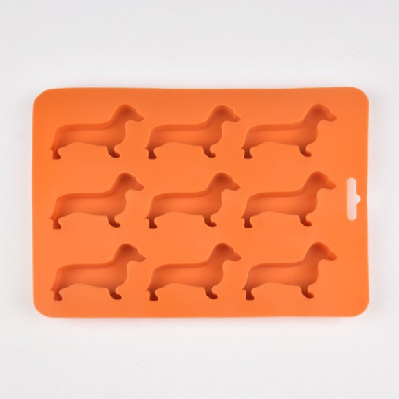 Bandeja de silicona for cubitos de hielo de animales de dibujos animados, molde for hacer hielo con forma de perro de fácil liberación