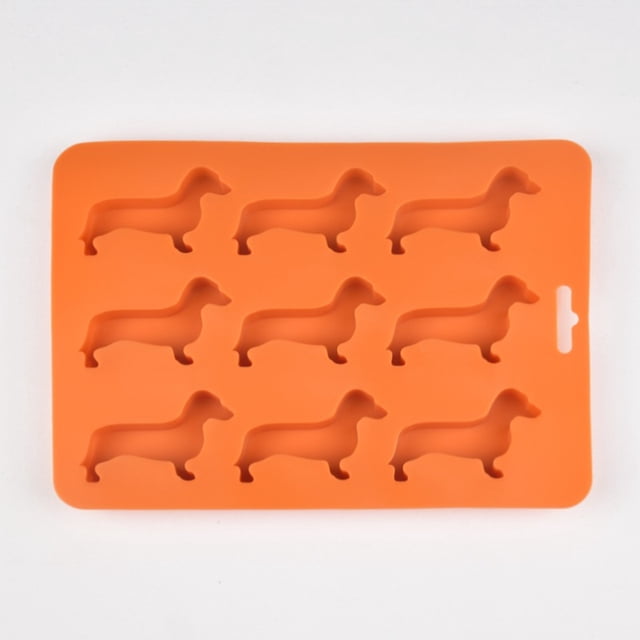 Bandeja de silicona for cubitos de hielo de animales de dibujos animados, molde for hacer hielo con forma de perro de fácil liberación