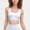 White, variant on Women's Scalloped Edge Sports Bra Top with Wide Straps and Soft Stretch Fabric - Medium, Gray