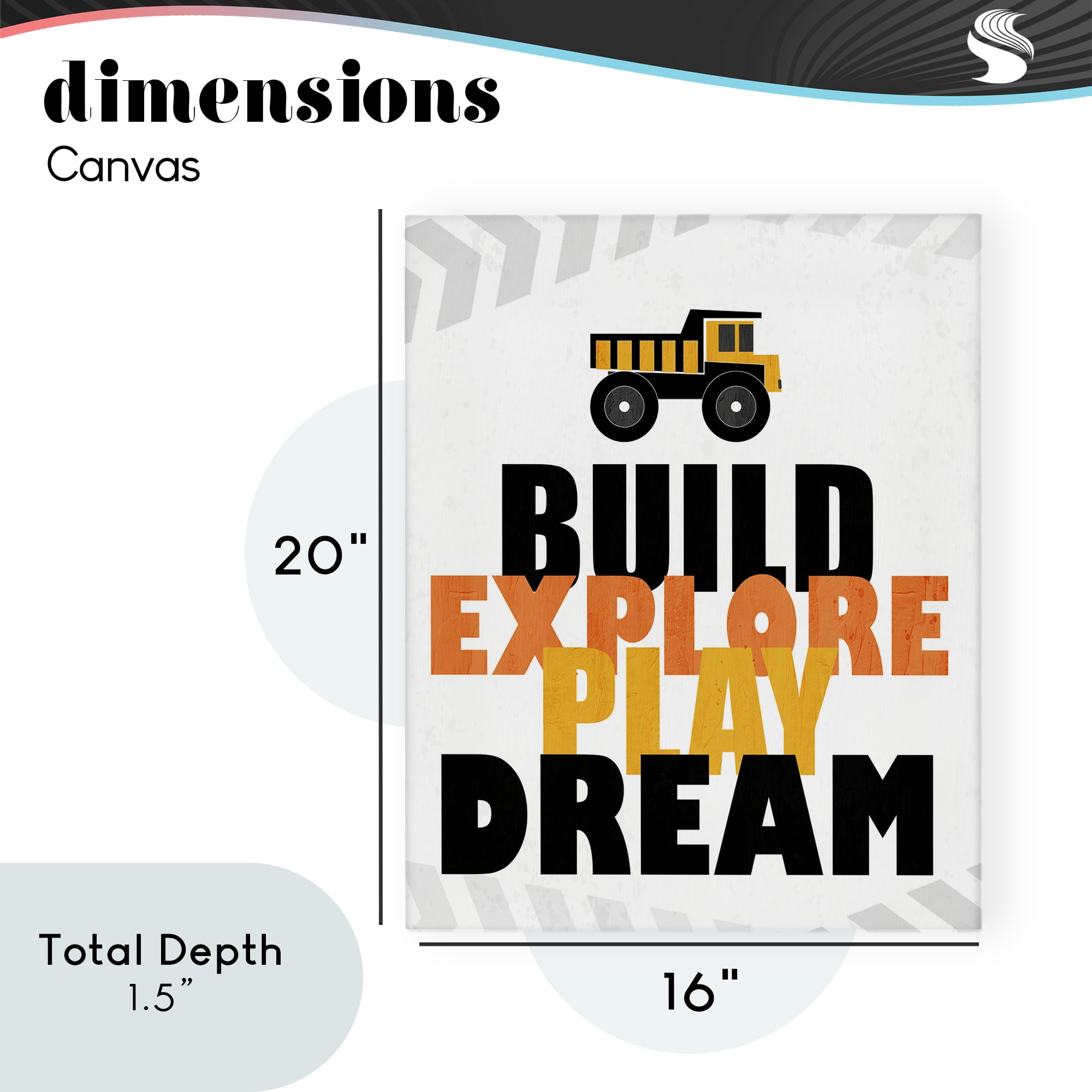 Build Explore Play Dream Canvas Wall Art, design by Kim Allen