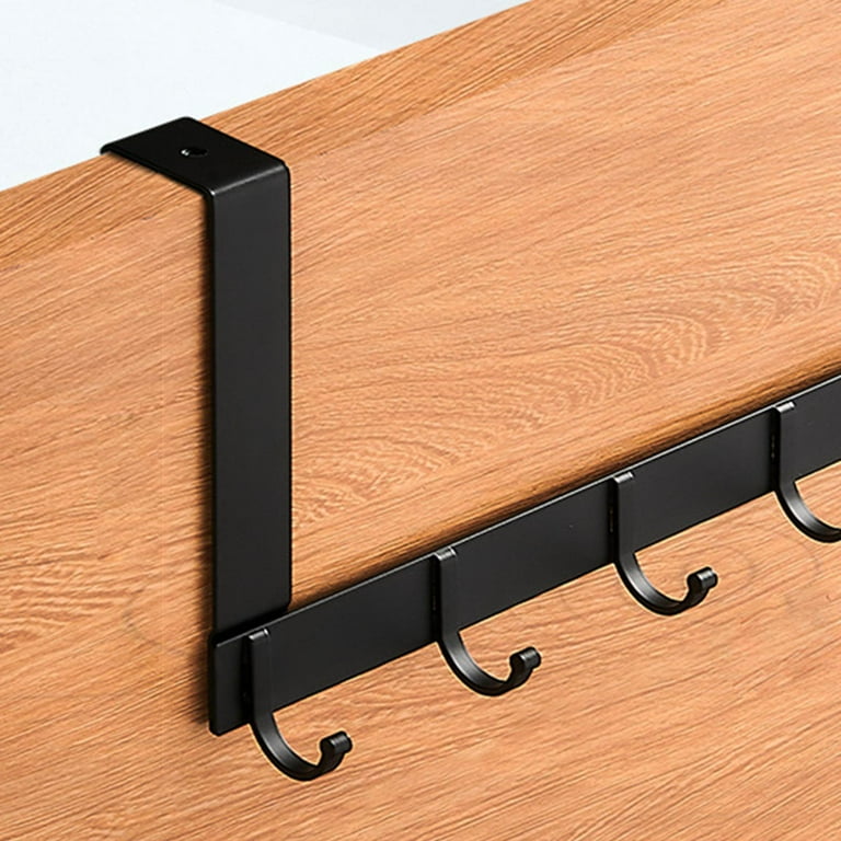 Over The Door Hooks Door Hanger Door Coat Rack Closet Or Door Clothes Hanger Bedroom Door Rack for Hanging Purse belt pocket Hat Storage Black Long 6 Hooks Walmart