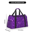 thumbnail image 3 of Fotbe Purple Glitter Bolsa de Viaje con Estampado, Bolsa de Fin de Semana para Mujer con Compartimento para Zapatos, Bolsa de Gimnasio con Bolsillo Húmedo, 3 of 7