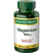 2 Pack Nature's Bounty Magnesium 500 mg Bone and Muscle Health 75 Softgels Each