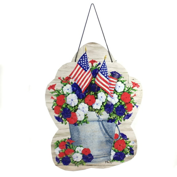 Home & Garden Patriotic Pail Hang Around Pvc Indoor Outdoor 3489