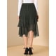 thumbnail image 5 of INSPIRE CHIC Faldas de gasa una línea de cintura elástica escalonada para mujer Negro L, 5 of 6