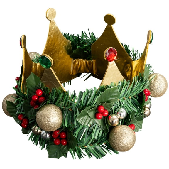 Green Monster Christmas Crown with Ornaments Halloween Costume Cosplay