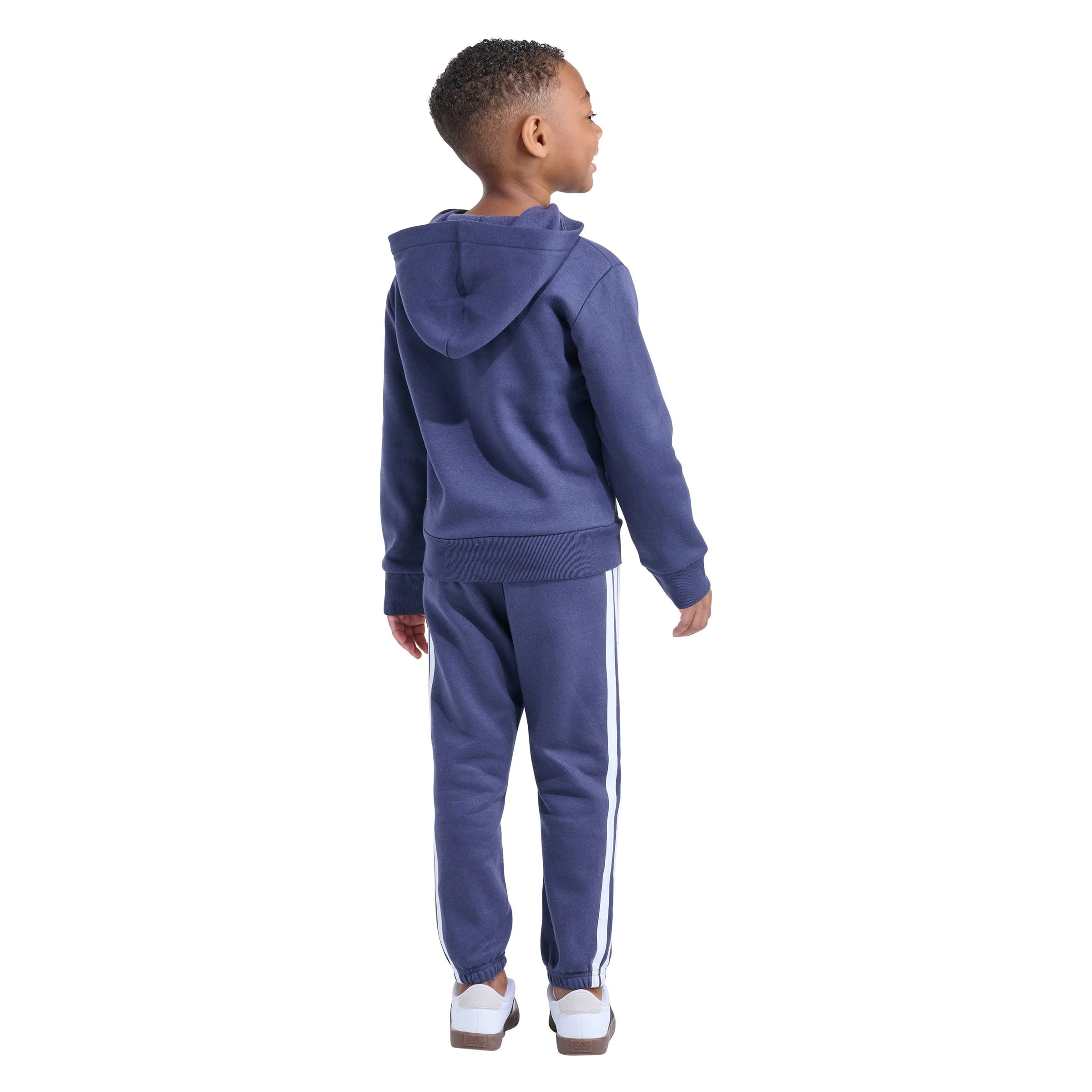 adidas Youth Kids’ 2-Piece Tracksuit Outfit Set – Fleece Hoodie & Jogger Sweatpants, Midweight Activewear Outfit (Blue/4T)