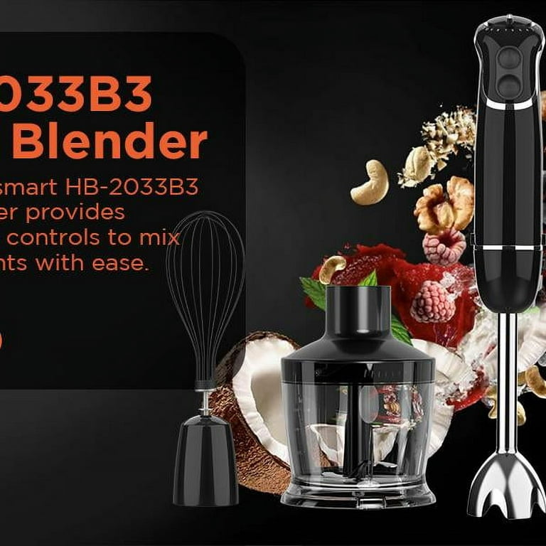 Hand Blender Immersion Blender Handheld Stick Batidora Electric Blenders Emersion Hand Mixer for Kitchen 5 Core HB 1510 Blk