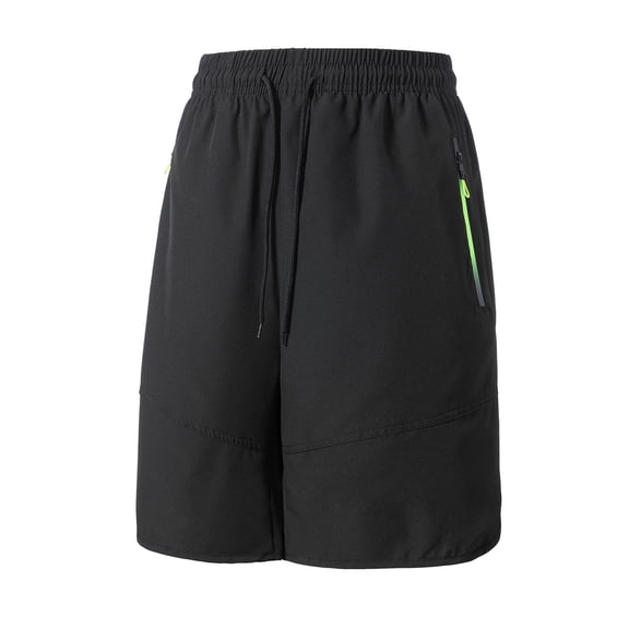 Aueoeo Bermuda Shorts Bandana Shorts Men's Summer Casual Solid Color Drawstring Elastic Waist Zipper Pocket Pants Running Shorts Men
