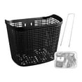 thumbnail image 3 of Cesta para bicicleta, cesta de almacenamiento, ligera, de gran capacidad, para cuadro delantero de bicicleta Puntal negro y largo, 3 of 9