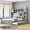 Gray, variant on Newest Queen Size Wooden Bed With All-in-One Cabinet, Shelf and Sockets,Twin XL Trundle, Gray