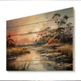 thumbnail image 2 of Designart "Everglades National Park Peach Forest" Landscapes Print on Natural Pine Wood, 2 of 5