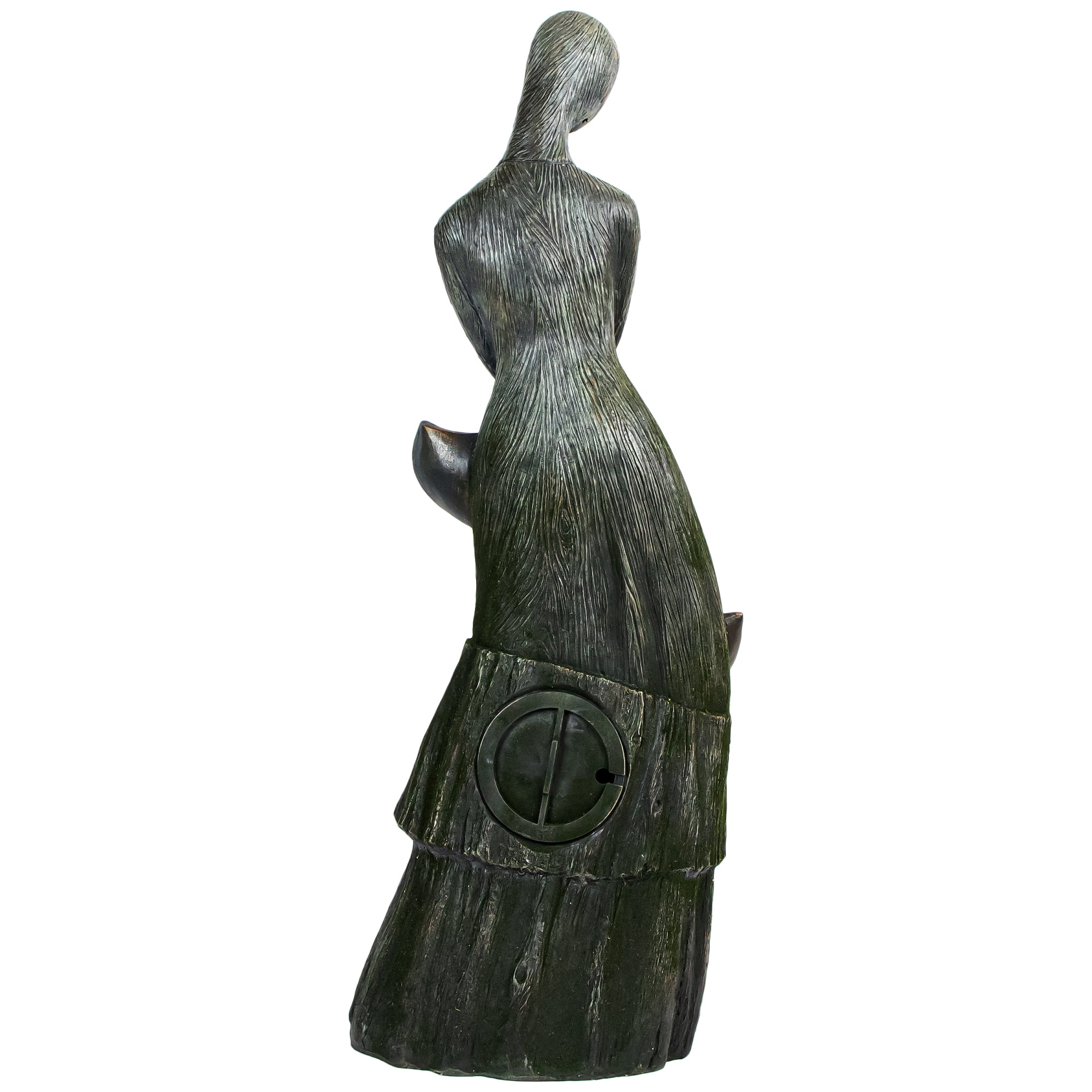 Northlight 39" Lighted Modern Faceless Woman Tiered Outdoor Garden Water Fountain