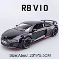 thumbnail image 1 of 1:24 RS6 R8 V10 Plus Sports Car Model Toy Diecast Metal Simulation Sound Light Supercar Models Collection Kids Toys Gifts R8 V10 Black, 1 of 6