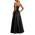 thumbnail image 3 of XIAOCHA Women's Summer Elegant Maxi Dress V Neck Thin Spaghetti Strap Satin Solid Flowy Floor Evening Gown, 3 of 6