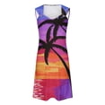 thumbnail image 5 of Pisexur Robes d'Été pour Femmes Décontractées Hawaïennes à Fleurs Robe de Plage Col Rond Sans Manches Mode Bohème Robe de Plage à Fleurs Robe d'Été Robe Trapèze P-2TG, 5 of 5