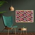 thumbnail image 2 of Geometrical Wall Art with Frame, Modern Retro Theme Diagonal Parallelogram Blocks Illustration Art Print, Printed Fabric Poster for Bathroom Living Room, 35" x 23", Multicolor, by Ambesonne, 2 of 2
