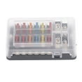 thumbnail image 1 of Bloque De Fusibles De Cuchilla, Caja De Fusibles De 12 Vías Con Indicador LED Caja De Fusibles Impermeable De 12 A 32 V CC Con Indicador LED Automotriz Carro De Golf Camión Coche Barco Marina RV Furgo, 1 of 7